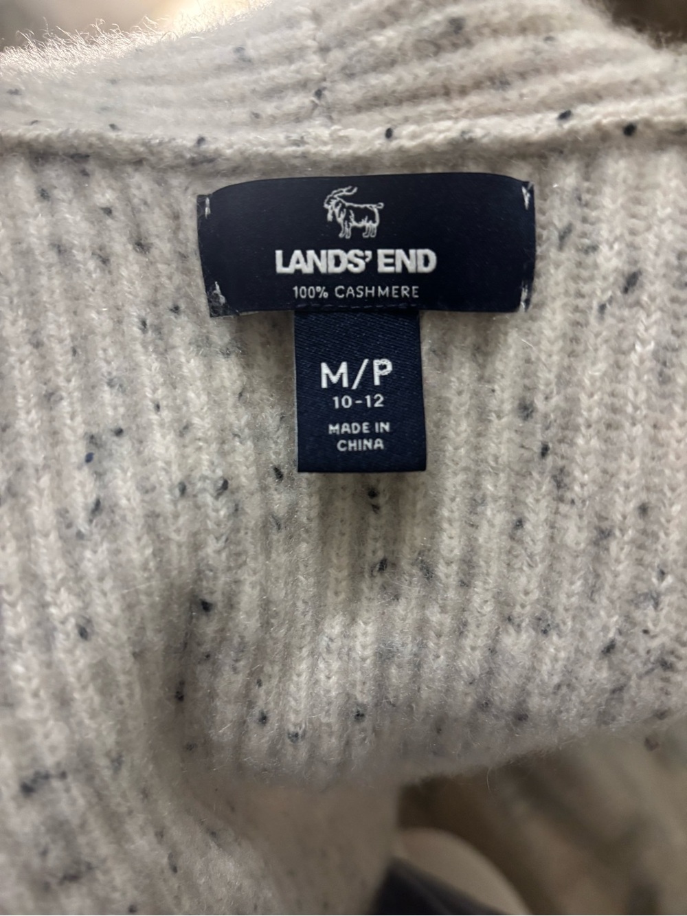 Lands’ End 100% Cashmere Donegal Open Front Shawl Cardigan Sweater Petite M - Picture 4 of 5